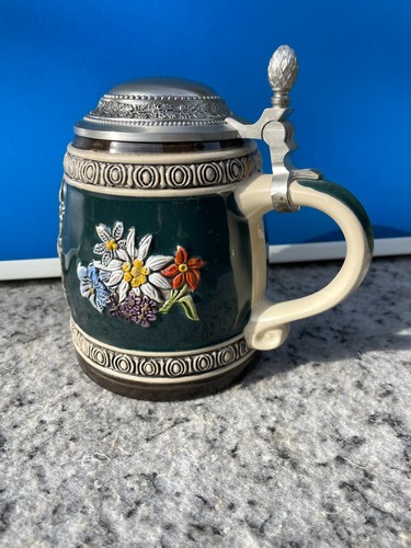 Bierkrug mit zinndeckel gerz - bierkrug,