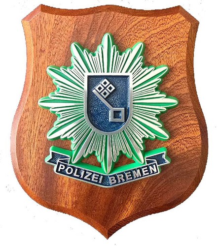 Wappenschild holz polizei - wappenschild,