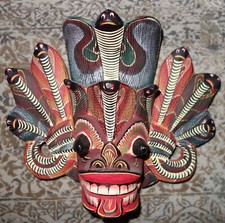 Barong Maske Handgeschnitzt Bali Dreiteilig TOP!