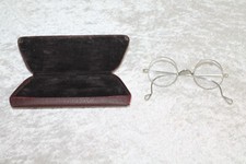 Jugendstil 1900 antike Brille alt vintage Nickelbrille rund Requisite Kostüm