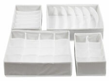 4er Set Aufbewahrungsbox Kleiderschrank Schubladen Organizer Trennfächer weiß