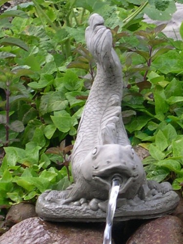 Wasserspeier koi steinfigur - koi,