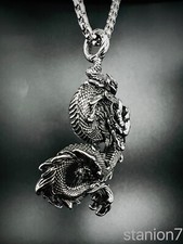 Magischer Drache Anhänger Edelstahl Halskette Stern Zeichen Fashion Biker 319A