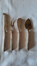 4-teiliges Servierbesteck, versilbert, Käse, Gabel, Butter, Käse, VINTAGE