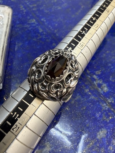 Vintage granat ring 835 silber - vintage,