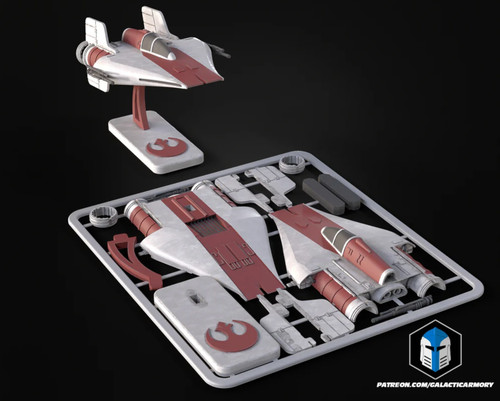 Wing druck star wars - a-wing, 3d
