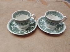 Villeroy Boch Burgenland Grün 2 Kaffeetassen Mit Unterteller Gebraucht