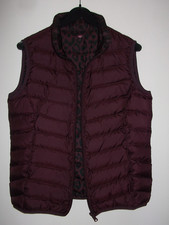 Tom Tailor Daunenweste Wendeweste, Leomuster, dunkelrot, Gr. 38/40