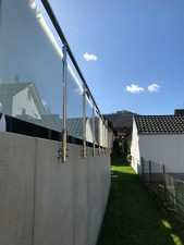 Balkongeländer VSG-Glas Treppe Terrasse Balkon Geländer Edelstahl V2A Bausatz 