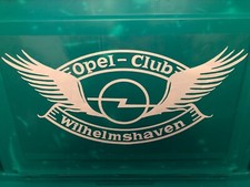 Opel-Club Wilhelmshaven Aufkleber  Logo weiß 80er Jahre Oldtimer  34 cm x 15 cm