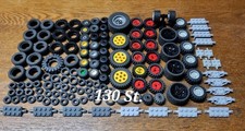 LEGO Reifen Felgen Räder, über 130 Teile, Sammlung Konvolut. Durchgesehen und ok