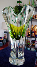 Große schwere Glas Vase - SKRDLOVICE by Beranek - Höhe 28 cm - 1,8 kg
