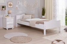 ANGEBOT Einzelbett "Rita" B-WARE Kiefer massiv weiß 100 x 200 cm Bett