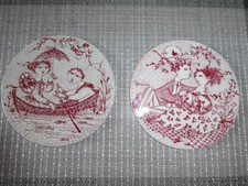 Rosenthal Björn Wiinblad 2 Teller Monats Wandteller Mai/Juli 15cm signiert Rot