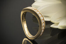 Halb Memoire Ring mit 0,45 Ct Brillanten in 750er Gelbgold Schwungvoller Schmuck
