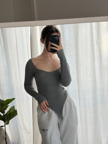 Bershka damen body - bershka, grau