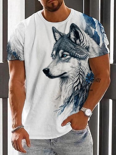 Druck wolf muster herren - wolf,