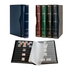 Prophila Collection 64 Schwarze Seiten Briefmarkenalbum wattiert mit Kassette bl