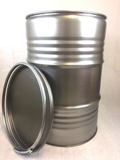 Metallfass 210 Liter Blechfass Fass Ölfass Tonne mit Deckel Blank