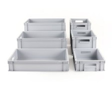 Eurobox 60x40, 40x30 Euroboxen, Stapelbehälter, Lagerkiste Stapelboxen in Grau