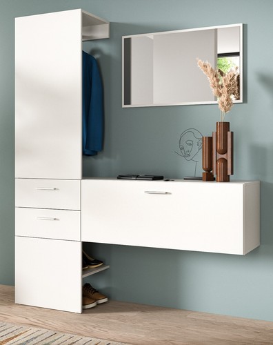 Garderobe set teilig weiß - garderobe,