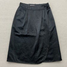 Frank Henke Rock 40 Schwarz Wickelrock Midi elegant Polyester Vintage 4171