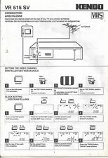 Kendo VR 515 SV VHS English Deutsch VideoRecorder user manual Bedienungsanleitun