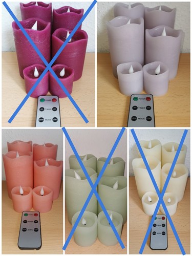 Led echtwachs stumpenkerzen - 6,