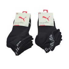 PUMA Sportsocken für Jungen Quarter, 6er-Pack, schwarz  Größe 23-26