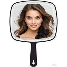 Handspiegel Friseursalon verzerrungsfrei quadratisch schwarz 26,5x19cm