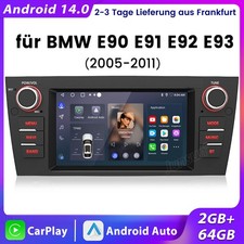 7" Für BMW 3ER E90 E91 E92 E93 Carplay Android 14 Autoradio GPS NAVI 2+64GB DAB+