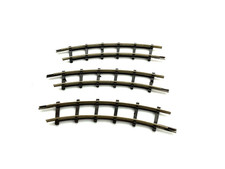 3 Stück Gebogene Schienen (ein Viertelkreis) für Egger-Bahn, schmale Schwellen