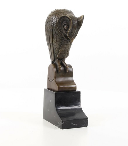 Bronzskulptur eule auf - bronzskulptur,