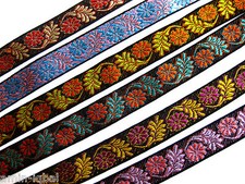 Borte Webband Floral Blumenranken verschiedene Farben 25mm  lfm  B90