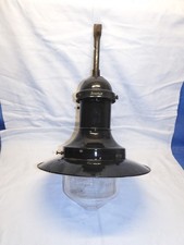 Alte Industrielampe / Deckenlampe "Jacobus", Emaille, Bauhaus-Stil (2)