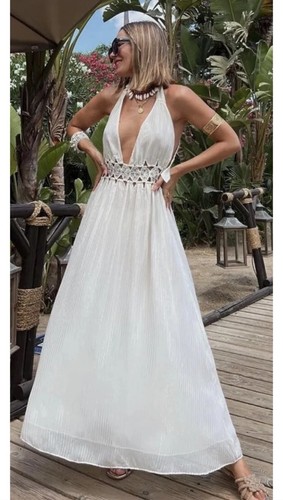 Zara kleid midi weiss glitzer - midi,