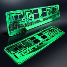 2 Kennzeichenhalter | GRÜN Metallic | Hochglanz Chrom Look | Nummernschildhalter