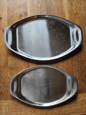 2 Servierplatten Aus Edelstahl