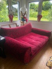 Auflösung Sammlung Original Bretz Sofa zum Ausziehen Schlafsofa rot rosenrot