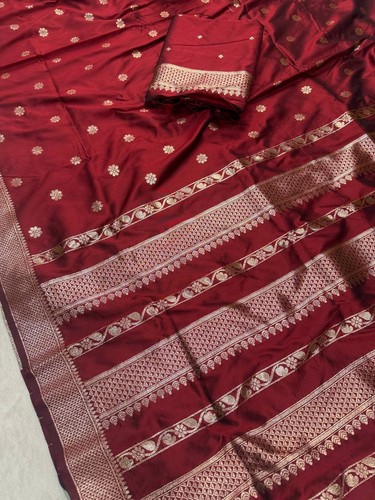 Weißer lichi seiden saree mit - lichi,