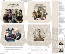 STENZO Tasche Panel Bird Meeting Vögel Schrift creme bunt - 100% Baumwolle NÄHEN