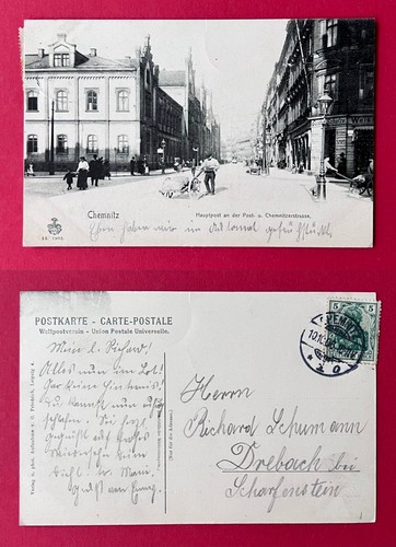 Chemnitz 1906 hauptpost an - ak,