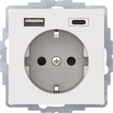 Berker Steckdose SCHUKO/USB 48046089 Abdeckung Stecker Steckdosen Elektrik