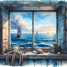 Wandbild Fenster Blick aufs