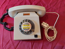 Telefon analog mit Wählscheibe  VEB  Meldewerk  grau  9 . 81 Vintage
