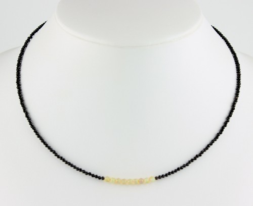 Schwarz spinell kette mit welo - schwarz,