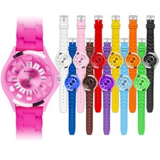 Silikon Armbanduhr Damen Uhr Gummi Bunte Trend Watch Blumen Fashion Style