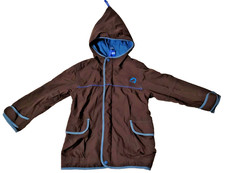 FINKID Jacke Tuulis, ZIP-IN Außenjacke braun-blau Größe 120/130