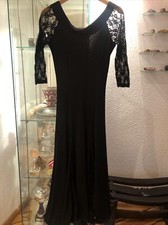 Tanzkleid Standard Training Turnierkleid mit Spitze Schwarz Gr. 36/38