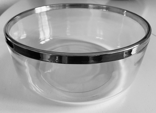 Glasschüssel mit silberrand - glasschüssel,